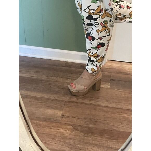 Vince Camuto Jenevya blush suede platform sandals studded block - Picture 9 of 9